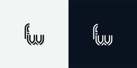 Modern Abstract Initial letter FW logo.