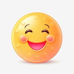 Fototapeta premium A cute sun icon with blush cheeks, perfect for uplifting greetings and cheerful art on a bright background.