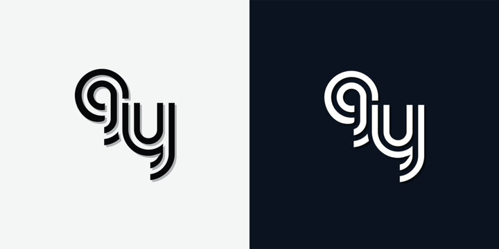 Modern Abstract Initial letter GY logo.