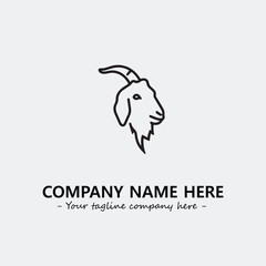 Head of goat illustration black and white for logo company vector image
