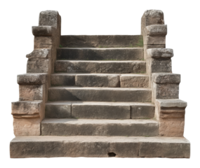 Ancient stone staircase with weathered texture and architectural symmetry