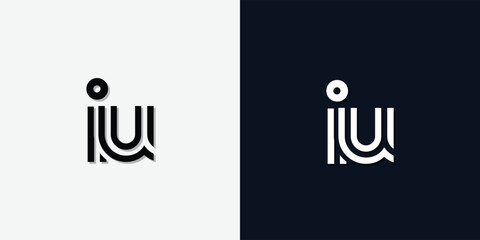 Modern Abstract Initial letter IU logo.