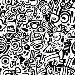 Unlock your creativity with this stylish black and white doodle design, ideal for brightening up your graphic projects