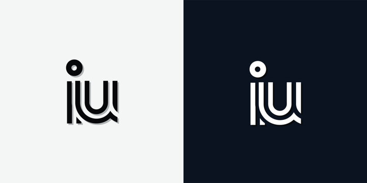 Modern Abstract Initial letter IU logo.