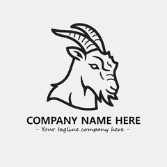 Head of goat illustration black and white for logo company vector image
