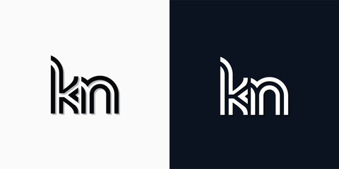 Fototapeta premium Modern Abstract Initial letter KN logo.