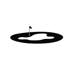Golf Green Vector Graphic Minimalist Black And White Design Template Element