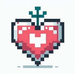 Obraz premium Pixel Heart Sprout A Charming Design Suitable for Website Background