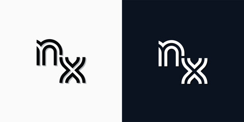 Modern Abstract Initial letter NX logo.