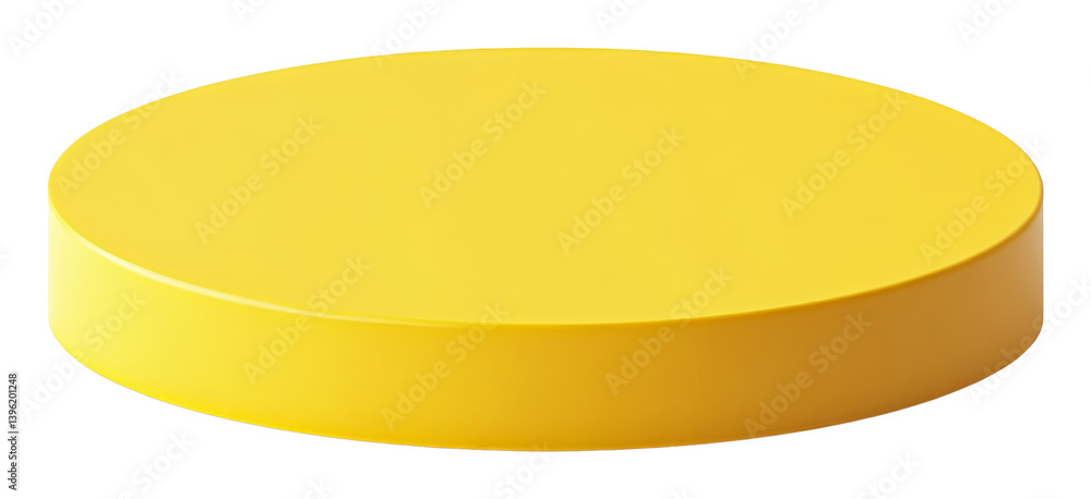 Poster yellow circular platform with smooth surface, isolated on transparent background
