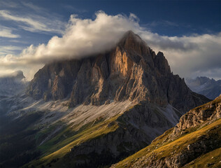 Sasso Lungo in clouds
