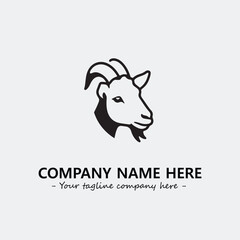 Head of goat illustration black and white for logo company vector image

