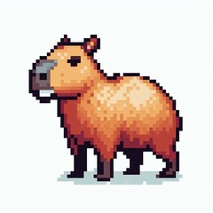Pixel Art Capybara A Detailed Design Suitable for Design Inspiration