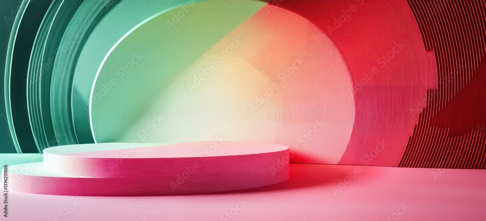 Poster minimal abstract geometric shapes in pastel colors for branding and product presentation with soft l