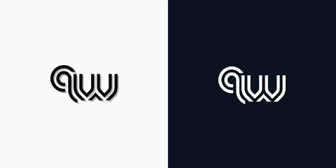 Modern Abstract Initial letter QW logo.