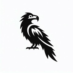 Obraz premium Raven Silhouette Logo Bold and Striking Design Suitable for Business Card