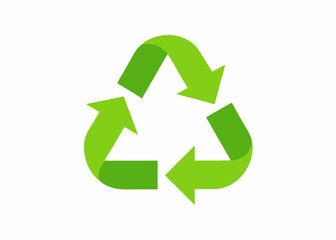 Obraz premium Green Recycling Symbol Minimalist Design