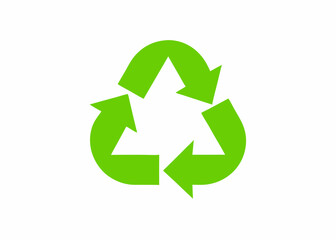 Obraz premium Green Recycling Symbol Minimalist Design