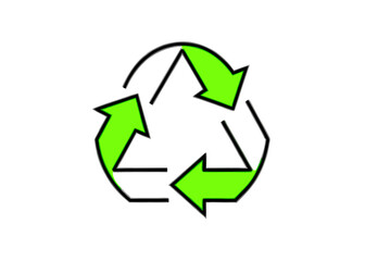 Obraz premium Green Recycling Symbol Minimalist Design