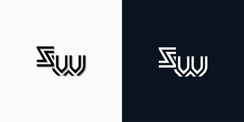 Modern Abstract Initial letter SW logo.