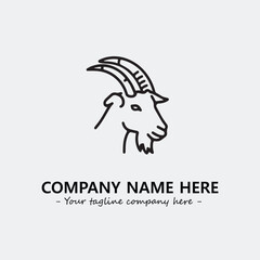 Head of goat illustration black and white for logo company vector image
