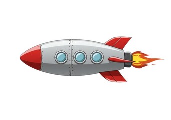 Fototapeta premium Rocket ship illustration vector graphic design element isolated on white background