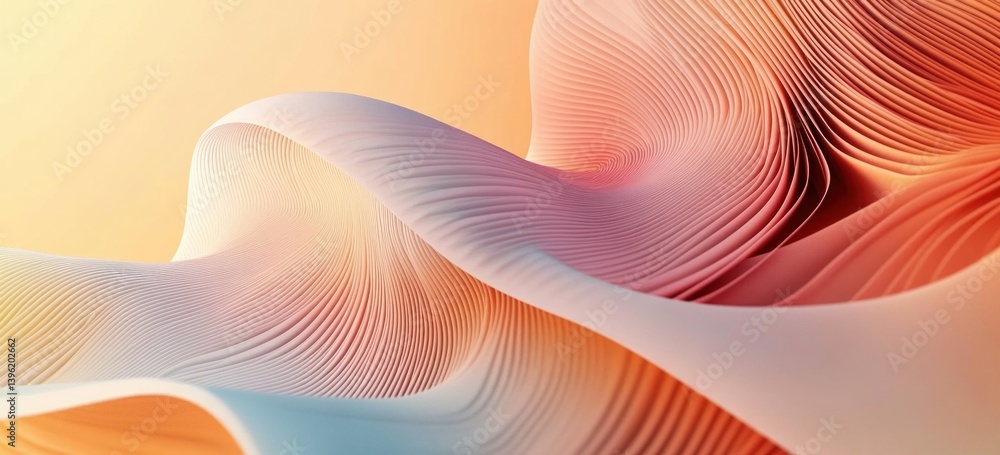 Poster abstract minimalistic geometric design with soft pastel colors and smooth curves for branding and pr