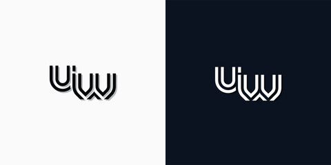 Modern Abstract Initial letter UW logo.