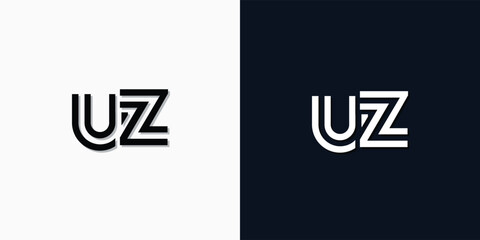 Modern Abstract Initial letter UZ logo.