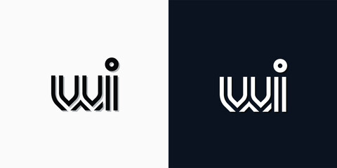 Modern Abstract Initial letter WI logo.