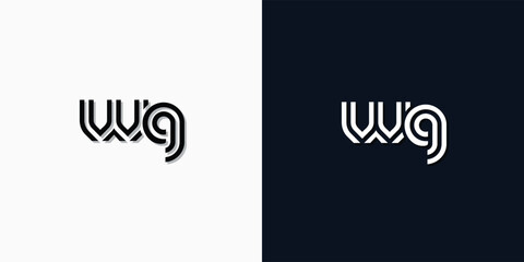 Modern Abstract Initial letter WG logo.