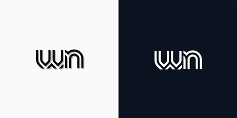 Modern Abstract Initial letter WN logo.