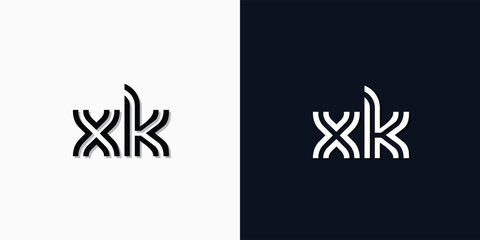 Modern Abstract Initial letter XK logo.