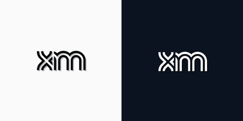 Modern Abstract Initial letter XM logo.