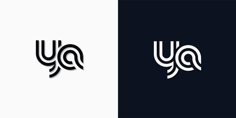 Modern Abstract Initial letter YA logo.