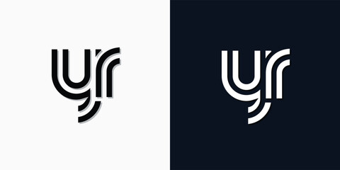 Modern Abstract Initial letter YR logo.