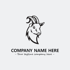 Head of goat illustration black and white for logo company vector image
