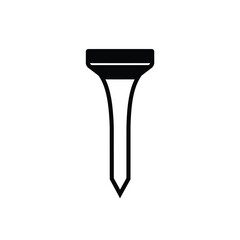 Isolated Black Golf Tee Illustration Minimalist Design And Sport Concept