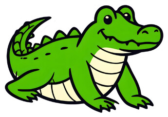 Fototapeta premium cartoon crocodile with a smile Sticker illustration. Generative ai