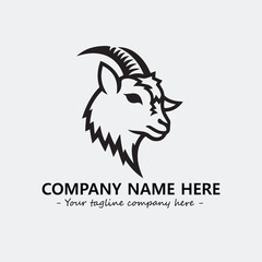 Head of goat illustration black and white for logo company vector image
