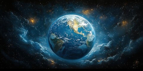 Fototapeta premium Stunning View of Earth from Space with Day-Night Transition over Europe and Iberian Peninsula