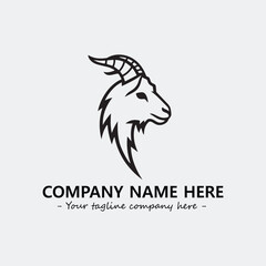 Head of goat illustration black and white for logo company vector image
