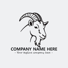 Head of goat illustration black and white for logo company vector image
