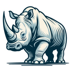 Majestic Rhino Illustration