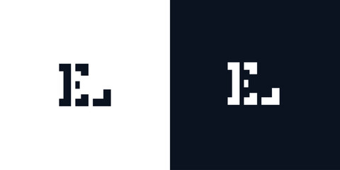 Obraz premium Creative abstract initial letter EL logo.