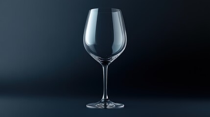 Elegant Wine Glass on Dark Background Perfect for Culinary Beverage and Luxury Themes