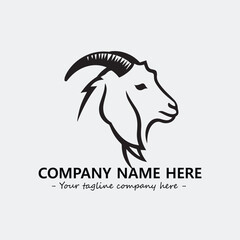 Head of goat illustration black and white for logo company vector image
