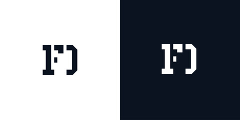 Fototapeta premium Creative abstract initial letter FD logo.