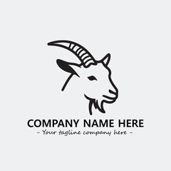 Head of goat illustration black and white for logo company vector image
