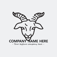 Head of goat illustration black and white for logo company vector image
